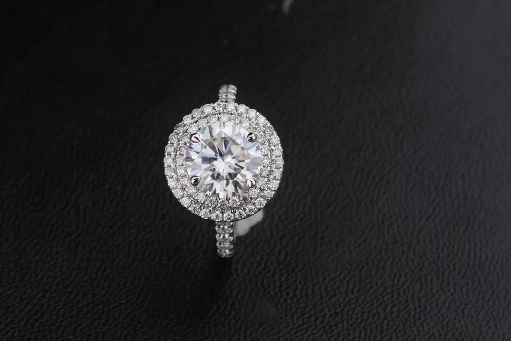Starszuan драгоценность 18K EF Роскошные 1.5ct DEF Moissanite Тест Положительный обручальное кольцо для женщин