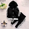 2022 Spring Baby Casual Tracksuit Children Boys Girls Hooded Jacket Pants 2Pcs Kids Suit Cotton Infant Clothing Sport Sets CLOTH ► Photo 3/6