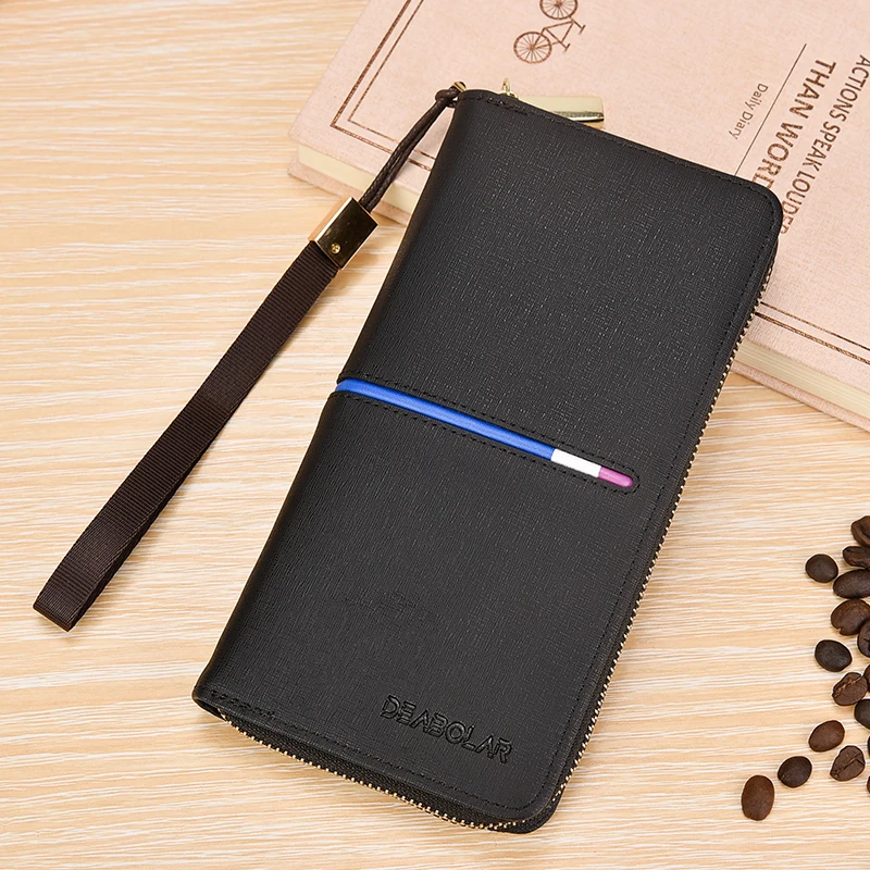 

Men Wallet Business PU Leather Long Clutch Cards Holder High Quality Purse Black Male Fashion Pocket Wallet Coin Bag Purse