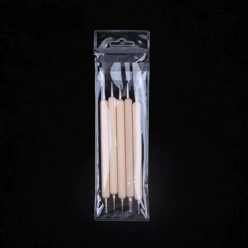 5 Pcs Point Drill Creasing Pen Clay Modeling Tool Spiral Double Head Art Dotting Pottery Tools DIY Ball Styluses Tools 3