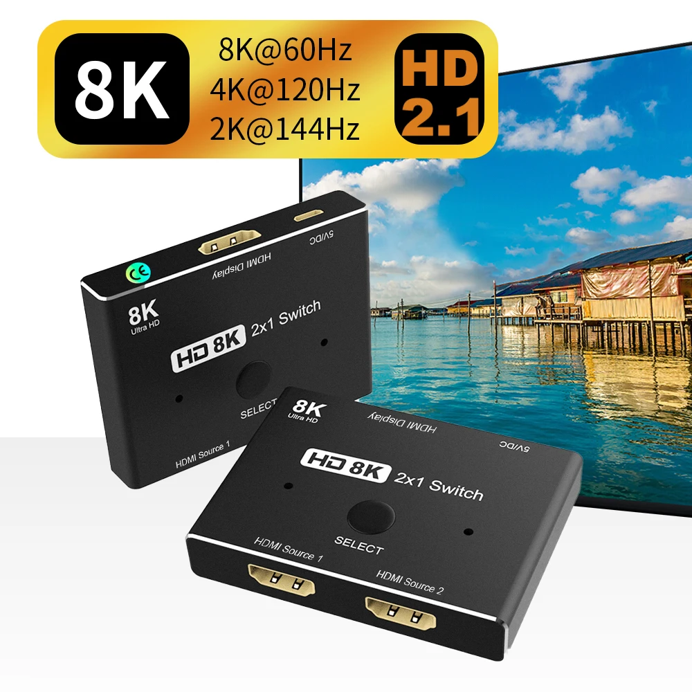 Переключатель HDMI 2 1 4K 120 Гц переключатель в для PS4 5 pro apple TV 8K 2X1 | Электроника