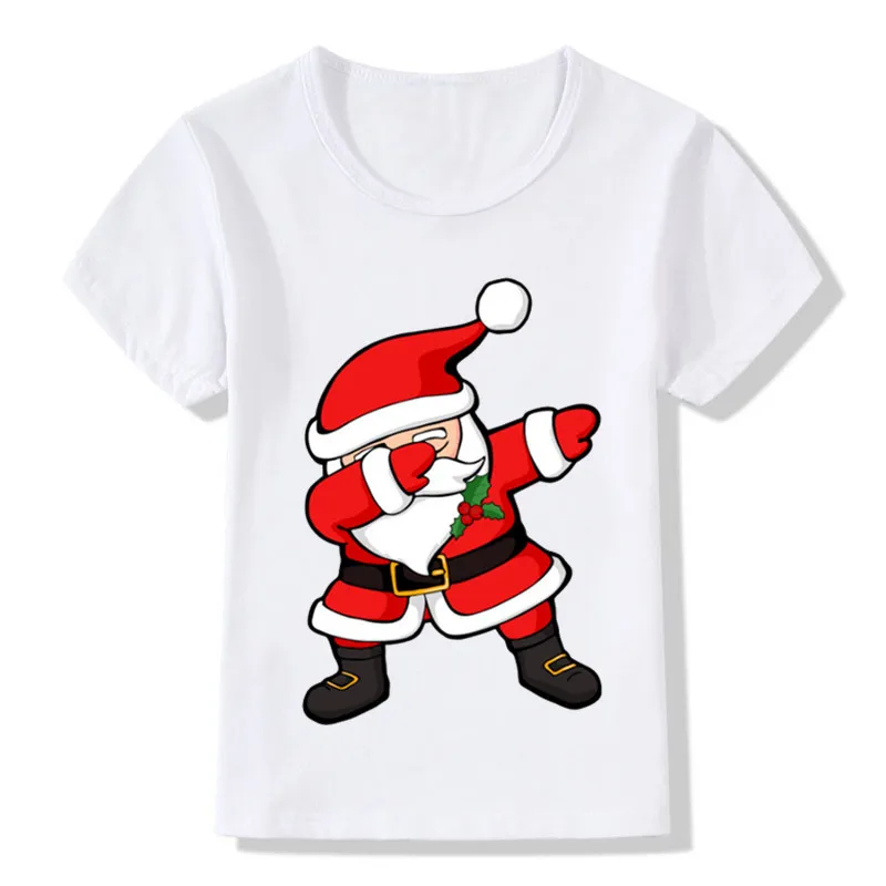 Buffer Santa Claus pattern funny kids t-shirt kids cartoon christmas clothes baby boy girl Present T-shirt