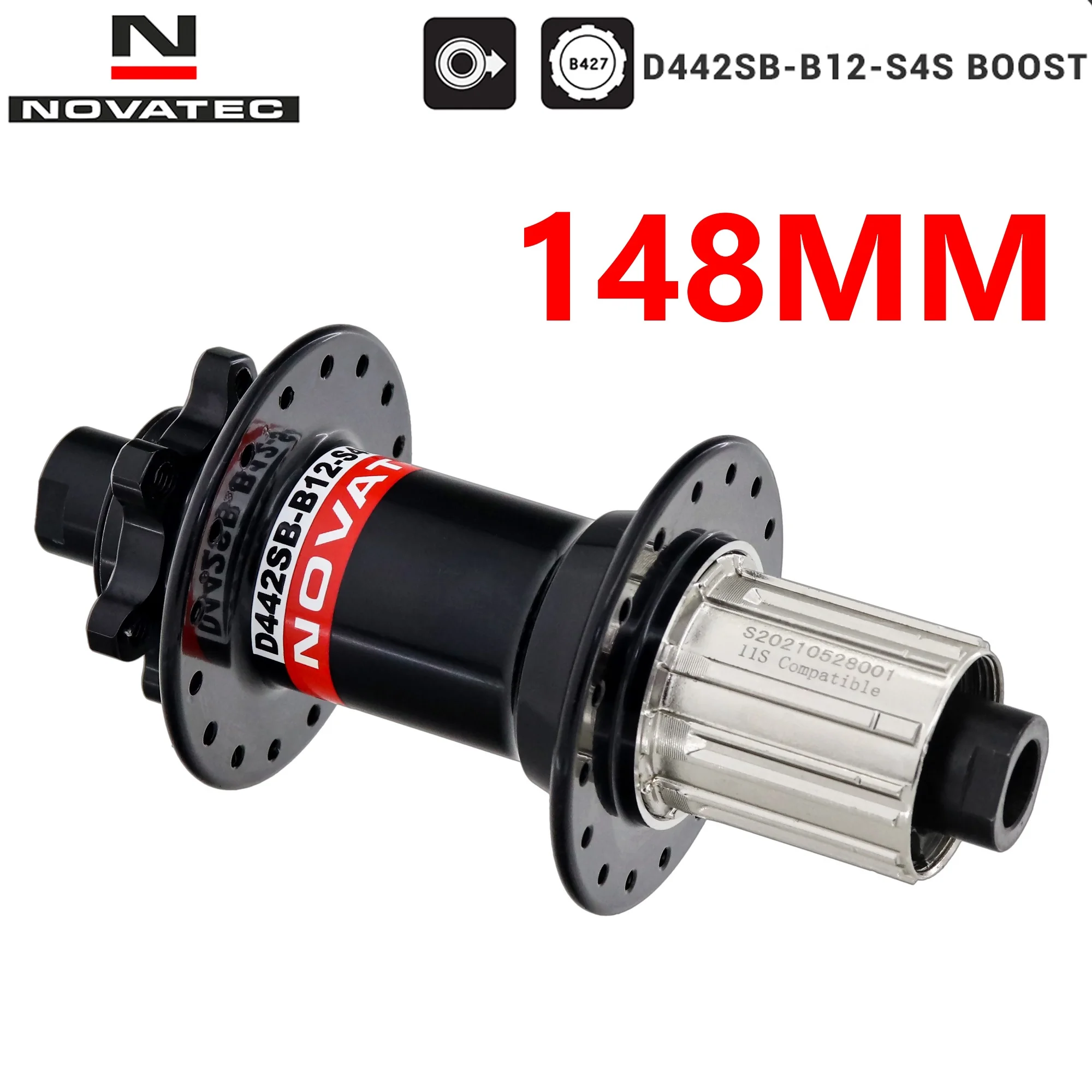 Novatec D442SB-B12 Boost 148mm x 12mm Thru Axle 142x12mm 32-hole 6