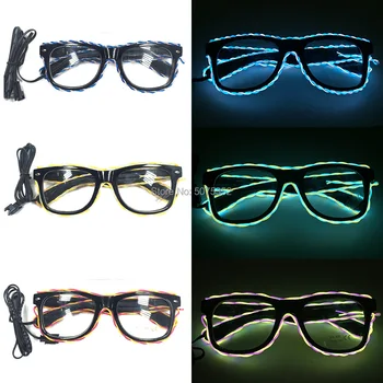 

Costume Props Eyewear Halloween EL Wire Sunglasses Men Women Glowing Glasses Christmas Decorative Bright Neon Led Glasses