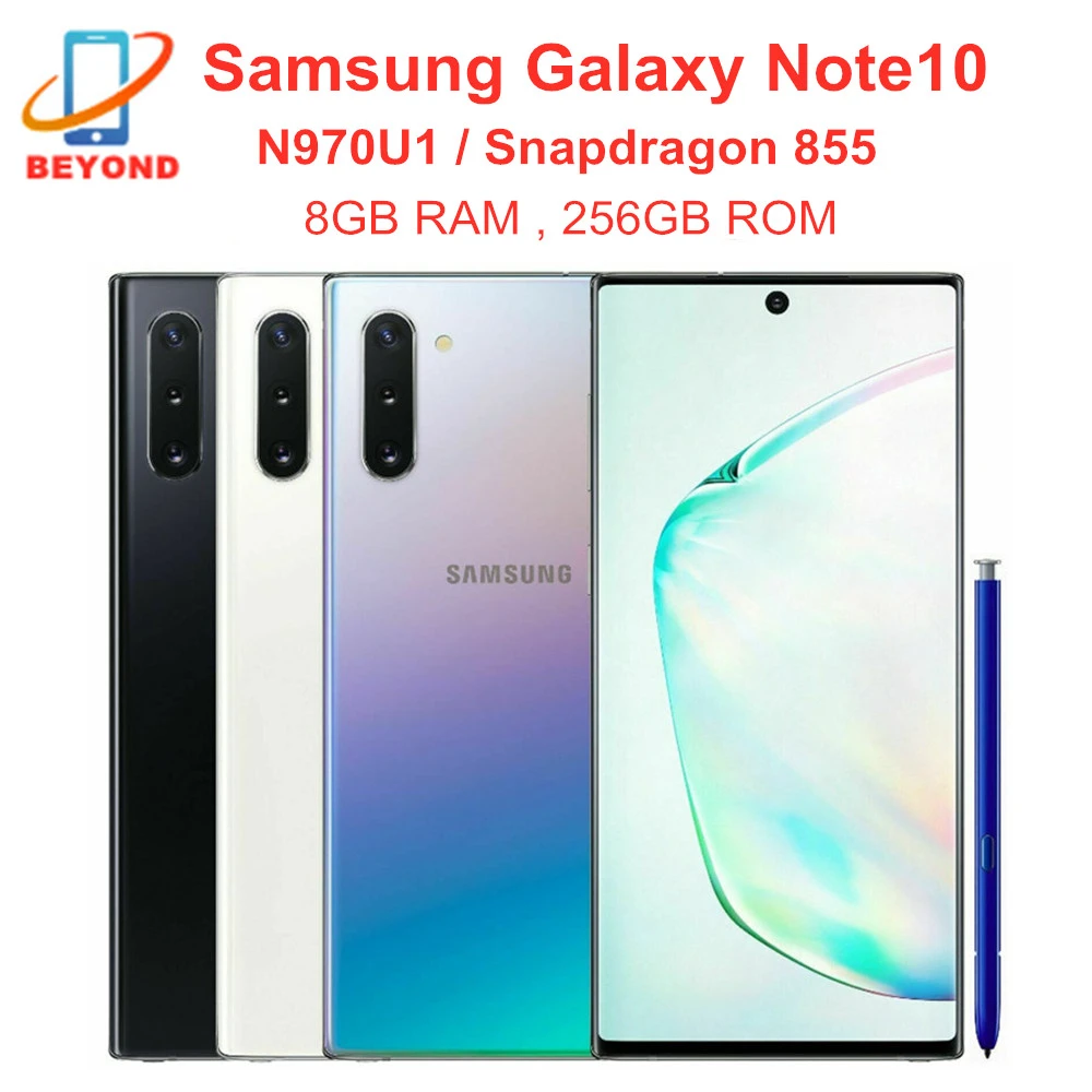 ram memory Samsung Galaxy Note10 N970U1 Note 10 N970U 256GB ROM 8GB RAM Cell Phone Octa Core 6.3" NFC Snapdragon 855 Original Mobile Phone best ram for gaming