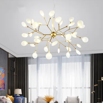 

Creative Art Designer warm white 27/36/45/63 LED Chandelier Luxury Tree Leaf Pendant Lamp Deco Chandeliers Dining Room Bedroom