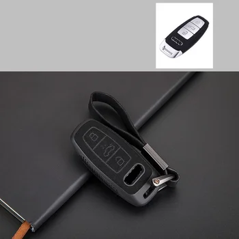 

Plastic+Leather Car Key Case Cover For Audi A6 C8 A7 A8 Q8 2018 2019 Car Styling Car Accessories