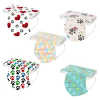 10/50pcs Adult Disposable Face Mask Dog Paw Pattern Breathable Mouth Mask Outdoor 3 layer Health Disposable Mask Mascarillas 2