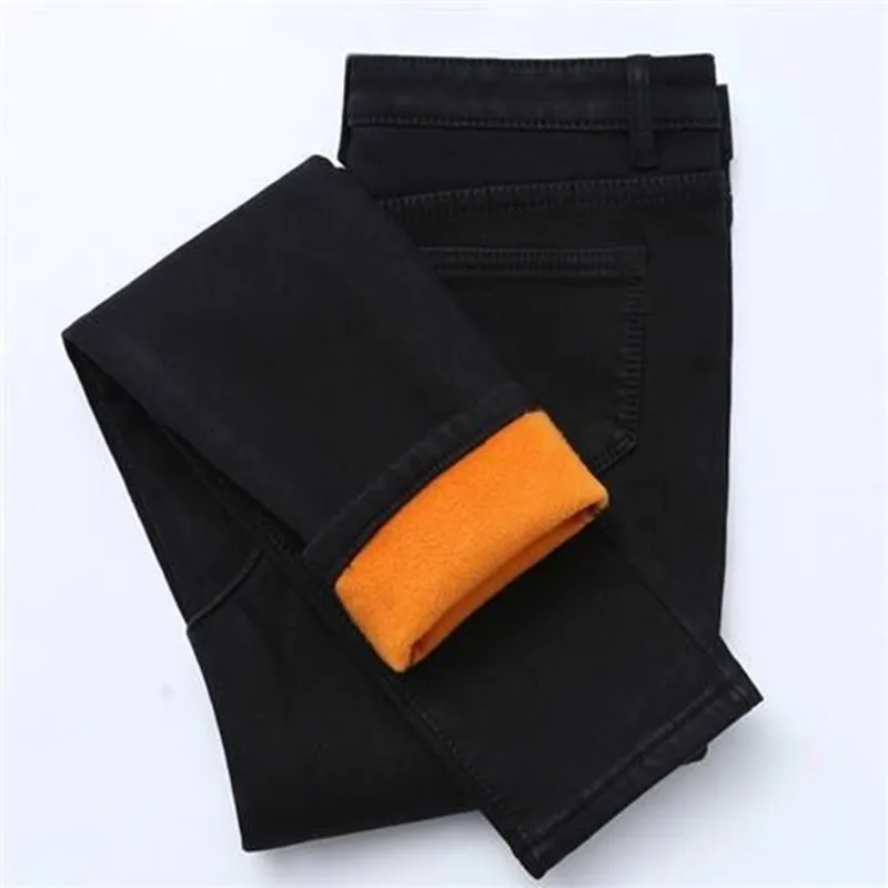 

2019 Band New Winter Thick Fleece Jeans For Women Stretch Warm Skinny Denim Velvet Pencil Jeans Stretch Female Jean Trousers