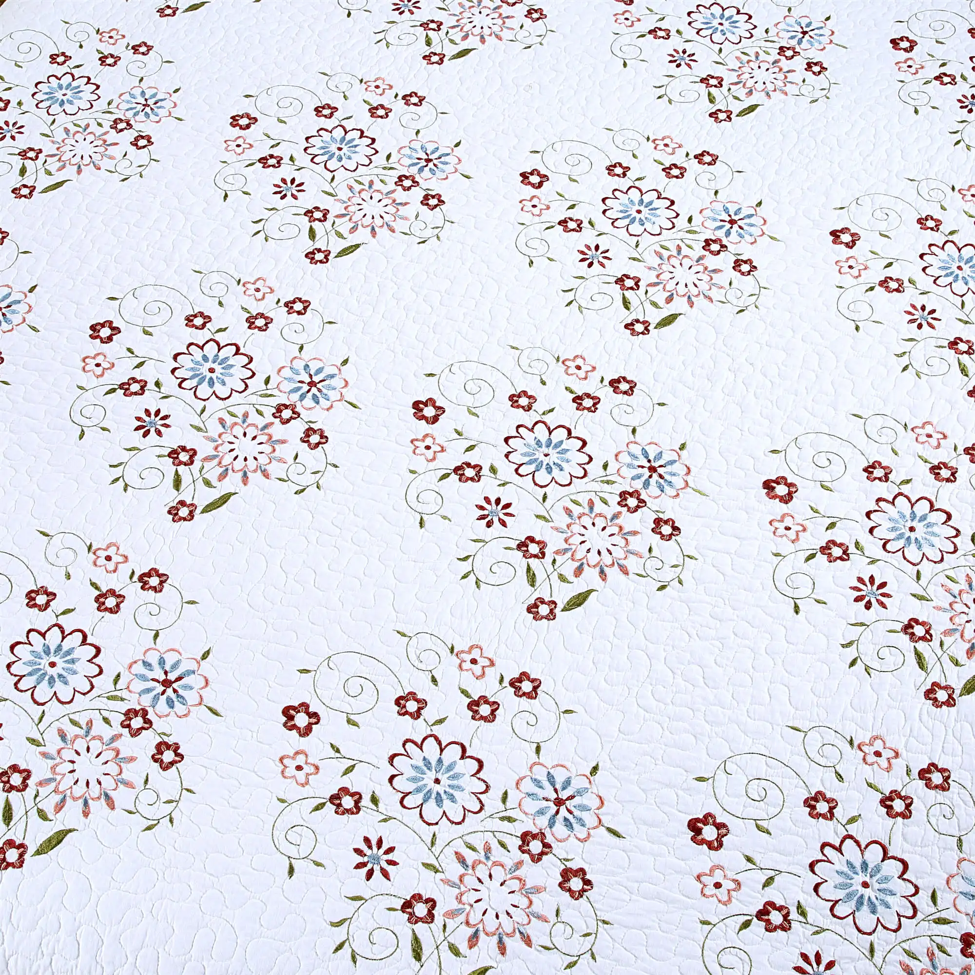 Free shipping 3pcs 100%cotton white embroidered patchwork quilt bedspread full queen size air condition bed cover H