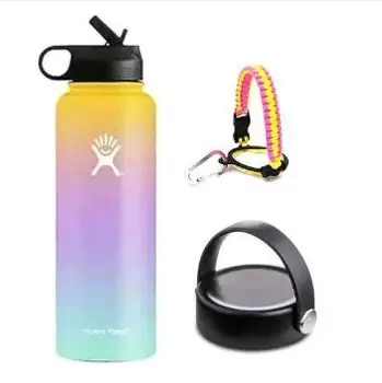 

32 oz 3 sets Sports Bottle Hydro Flask Tumbler Flask Vacuum Insulated Flask Stainless Steel Water Bottle Wide M