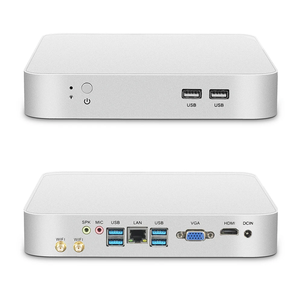 Мини ПК Intel Celeron J1900 четырехъядерный HDMI VGA 6 * USB Wi Fi гигабитная LAN DDR3L mSATA HTPC Nettop Windows 10
