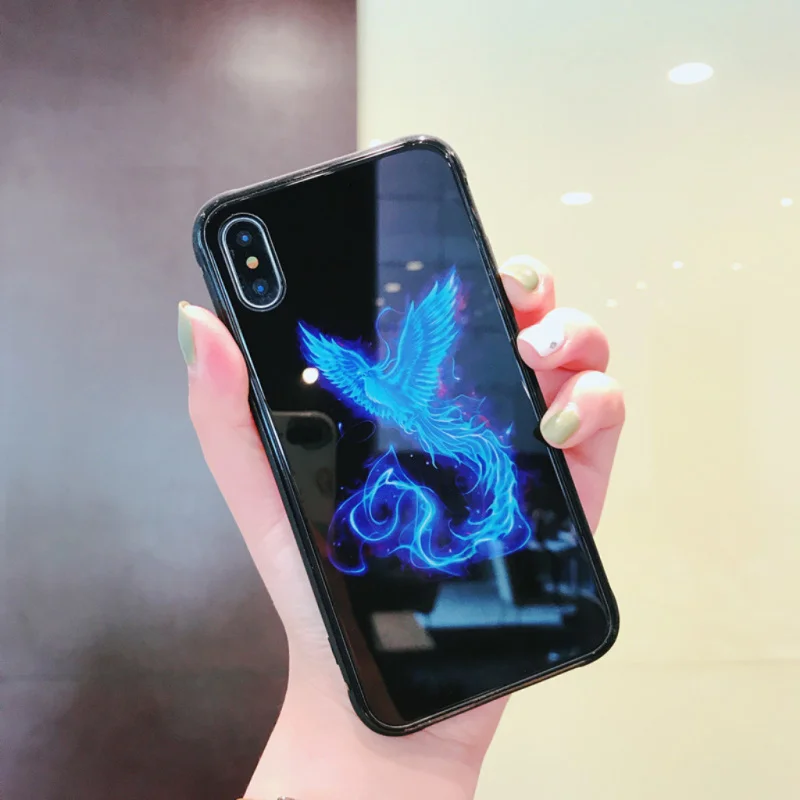 Чехол в виде светящегося стекла для iphone 11 pro Max 7 8 6s Plus Xs чехол для Max XR Cover