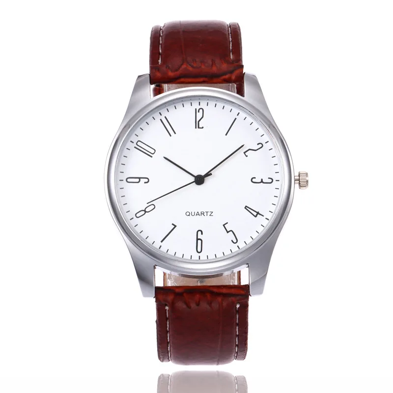

Men Simple Fashion Watch Leather Belt Men's 12 with Numbers Blueray Watch Large Dial Men Business Watch Batch