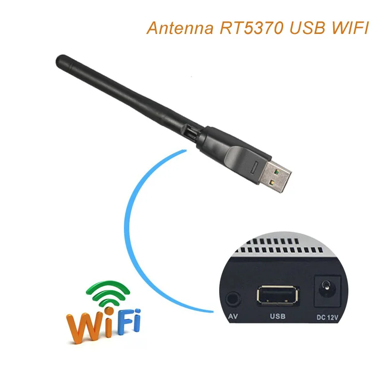 

Antenna RT5370 USB WIFI Wireless Adapter Satellite Receiver USB 2.0 LAN with rotatable 150mbps 802.11 b/g/n