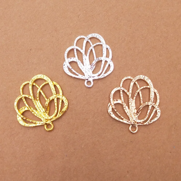 

MINGXUAN 20pcs 24X26mm Gold Plated New Flowers Filigree Connectors Charms Material DIY Jewelry Findings