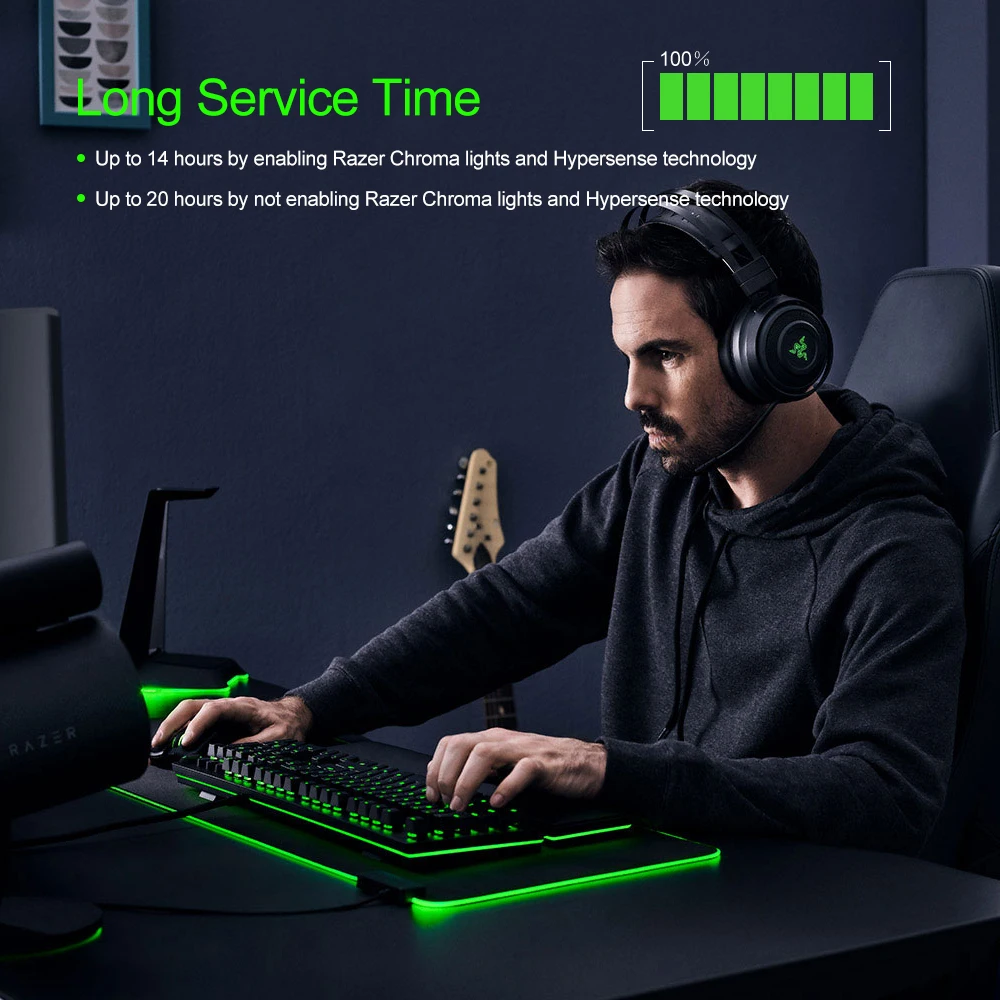 Razer Nari Беспроводная игровая гарнитура наушники THX пространственное аудио