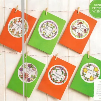 

CD444 Cross Stitch Kit Package Greeting Cards Needlework Counted Cross-Stitching Kits Christmas Mother's Father's Day Birthday