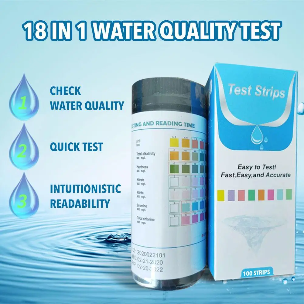 100pcs 18 In1 Aquarium Fish Tank Water Tropical Test Strips Kit Nitrite