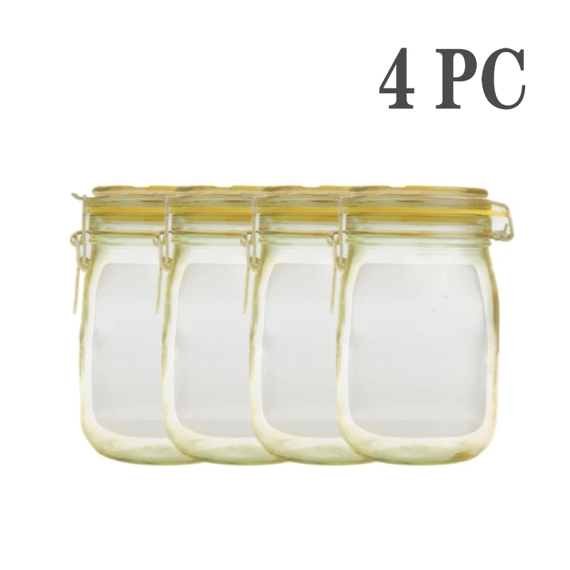 Reusable Mason Jar Design Ziplock Food Storage Bags for Snacks and Kitchen Organization