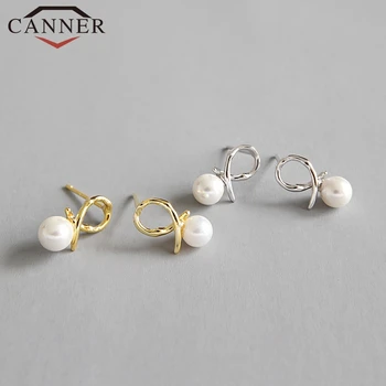 

INS Minimalist 925 sterling silver Heart Shaped Stud Earrings for Women Cute Gold Silver color Geometric Mini Stud Earrings 2019