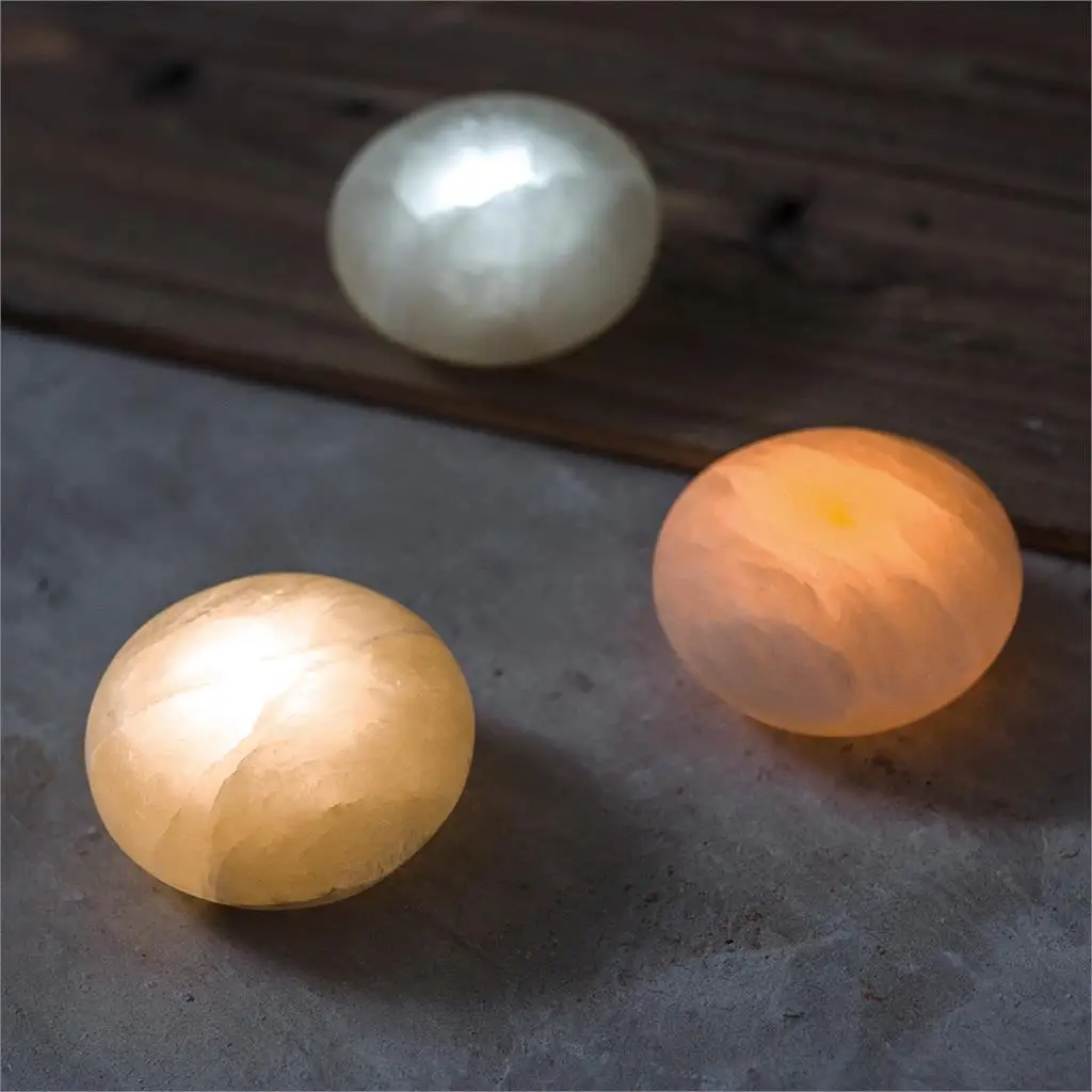 

LED Night light nightlight Moon Cake lights Mini 80mm Hand polished Natural gypsum stone Lamp Creative 0.5w button cell Romantic