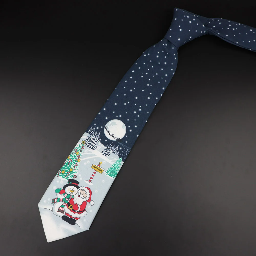 Рождественская блестящая Снежинка, галстук с животным принтом, 8 см, 9 см, 10 см, супер качество, полиэстер, хлопчатобумажный галстук для мужчин, вечерние, для ужина, подарок, аксессуар - Цвет: Cotton Tie 8