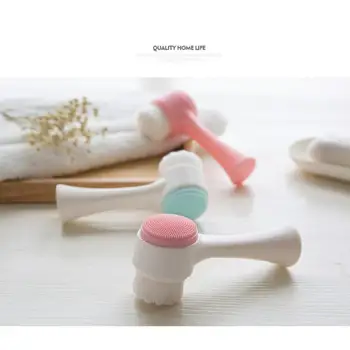 

3D Double-Sided Washing Brush Soft Hair Silicone Face Washing Instrument Deep Clean Pores Household Manual Cleansing Brush
