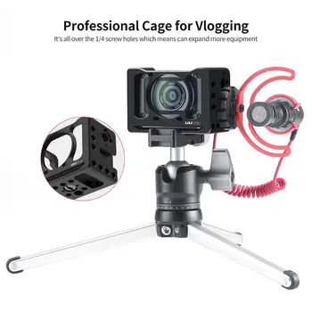 

UURig Camera Cage VLOG Cold Shoe Mount 1/4" Threads 37mm filter interface Bracket for SONY RX0 II GoPro accessories