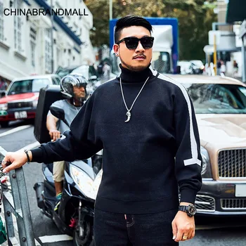 

super Brand Big size Men's Wear Sweater Male high Collar Loose Pullover Fat Male Plus Fat Plus Fat Man Knitting Shirt