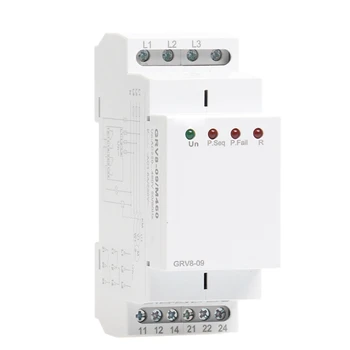 

Phase Sequence Relay Phase Failure Relay 8A 2SPDT 36Mm Width Phase Monitoring Device,GRV8-09 M460