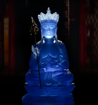 

Chinese Bule Resin Buddhism Tang Priest Ksitigarbha Boddhisattva Buddha Statue