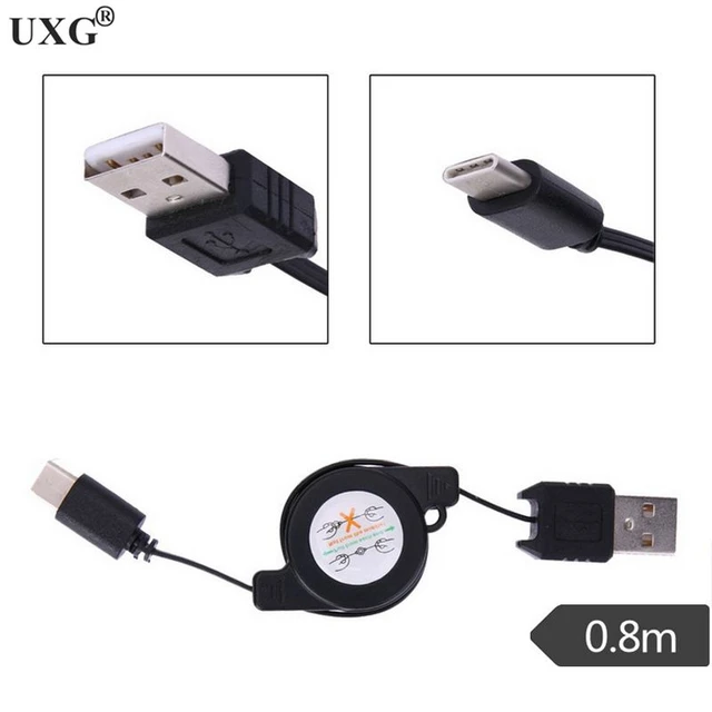 Micro USB Type C Mini Charger Retractable Spring Data Cable for Car Phone  Camera
