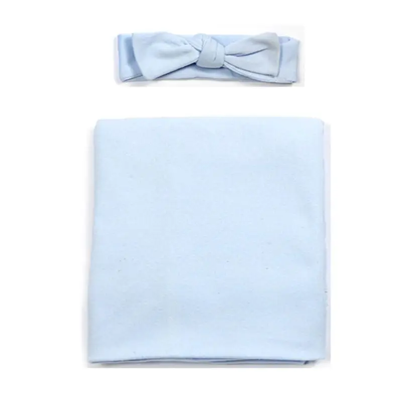 2 шт./компл. сплошной Цвет детское одеяло оголовье, набор простой пеленки для новорожденных повязка на голову Одеяло app.90 x 90 см