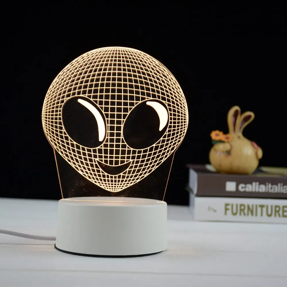 

Alian Design 3D Creative Illusion Light LED Table Lamp Illusion Night Light 7 Colors Changing Mode Lamp Diamond Base USB Lamp