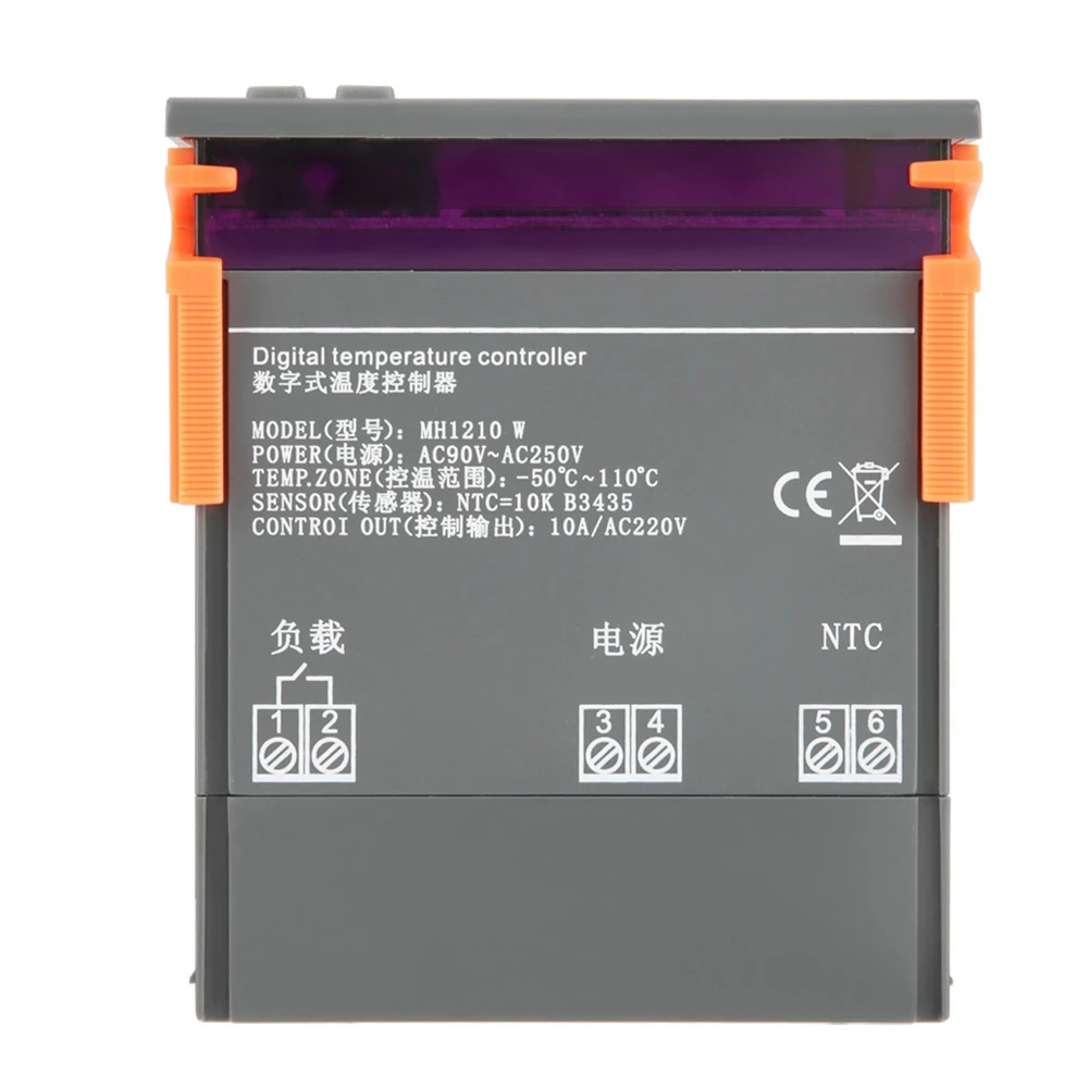 Цифровой регулятор температуры ANENG MH1210W 90 250 В 10 А 220 термостата с датчиком 50 ~ 110C
