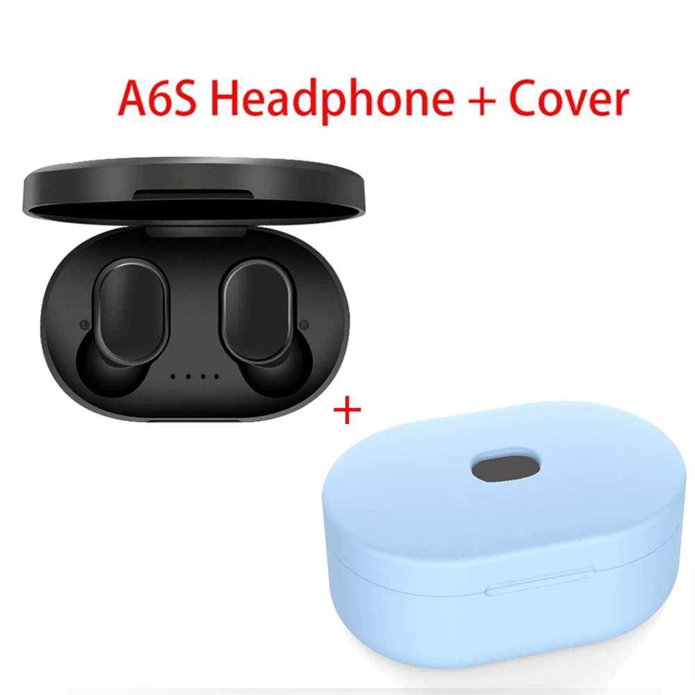 SkyBlueCover A6S беспроводные наушники для Airdots наушники Bluetooth 5,0 TWS наушники с шумоподавлением микрофон для iPhone huawei samsung Xiaomi Redmi - Цвет: SkyBlueCover