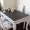 Black PVC Waterproof Tablecloth Soft Glass Solid Color Tablecloth Oil Waterproof 1.0mm Household Tablecloth Decoration 2022 ► Photo 3/5