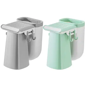 

2Pcs Bathroom Storage Racks Magnetic Toothbrush Holders For Home Bathroom Storage Rack (Green Grey)
