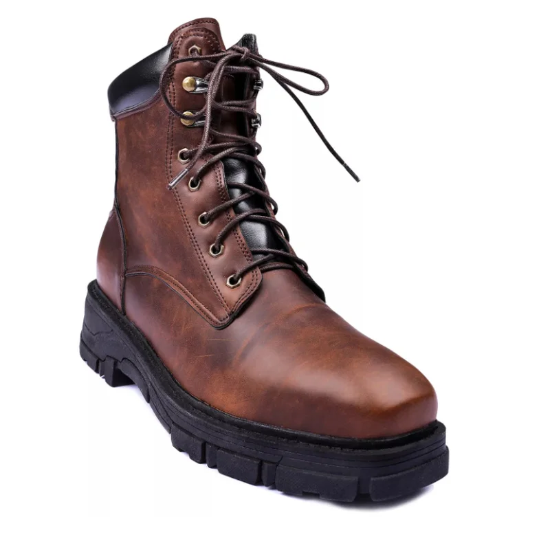 Botas De estilo vaquero Rock para Hombre, calzado De cuero sintético elegante hecho a mano con hebilla, tacón bajo, 4M864