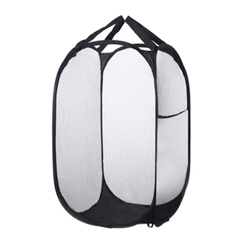 

Collapsible Mesh Foldable Hamper Laundry Basket Household Large Capacity Laundry Basket P7Ding