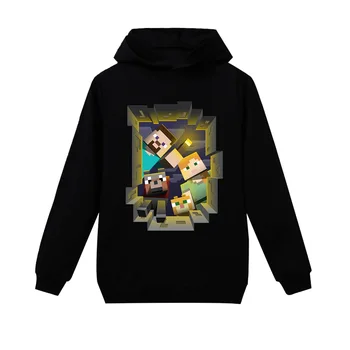 

Long Sleeve Minecrafters Children T-Shirts Boys Kids Autumn Kids Girls Tops 3-16 Years Children Clothes Cartoon Car Hooded