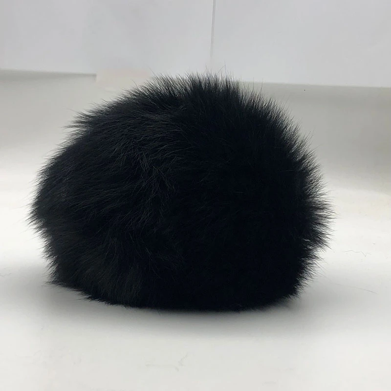 15 см натуральный животный Hairball Hat помпон ручной работы DIY действительно енот большой волос шар шляпа помпон с пряжкой - Цвет: 15cm