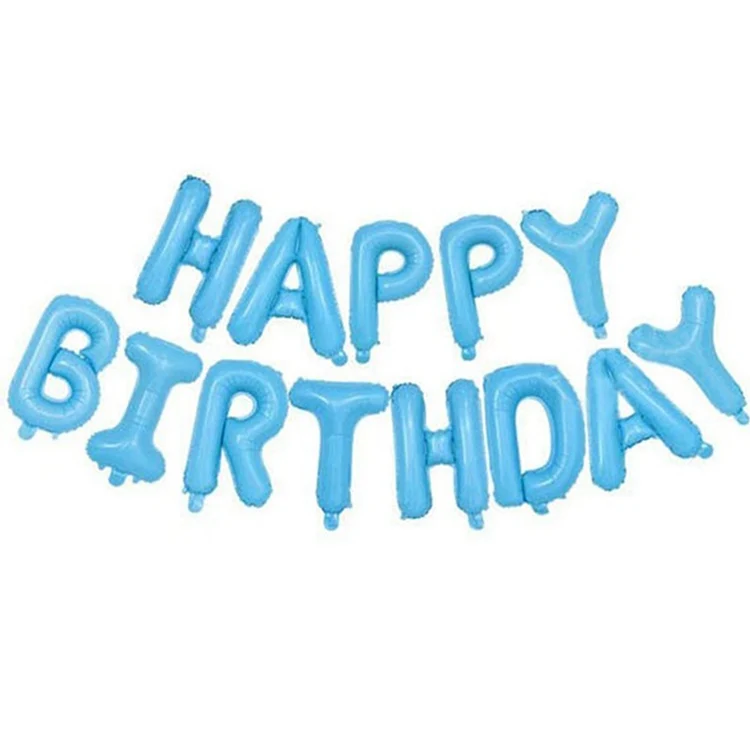 LAPHIL мальчик девочка 2-й день рождения воздушные шары синий розовый воздушный шар из фольги с днем рождения 2-й день рождения украшения Дети гелиевый конфетти шар - Цвет: Blue birthday