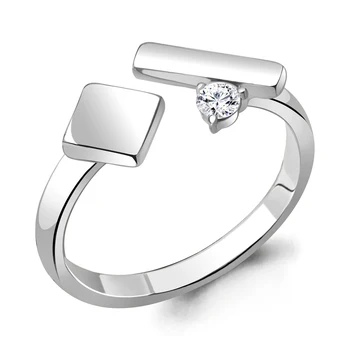 

Rings with cubic zirconia case AQUAMARINE, Silver 925