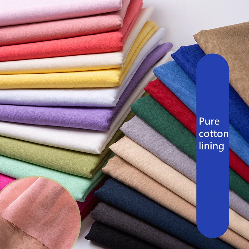 

Pure Cotton Fabric100% Lining Lined with Cloth White Black Blue Solid Color Shirt Clothing DIY Brocade Sewing Dress Kids