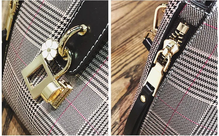 New Luxury Leather Shoulder Bag Women Quality Brand Handbags Messenger Bags Fashion Designer Geometric Door Lock Women's Handbag