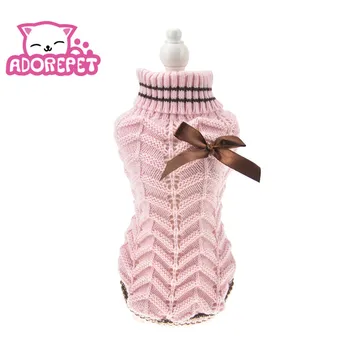 

Pink Small Medium Dog Sweaters Dog Pet Cat Knitwear Hoodie Shirt Winter Warm Dog Knitted Clothes For Girl Dog Dachshund Corgi