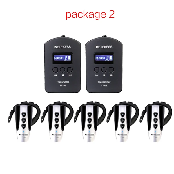 2 transmitter suite RETEKESS TT106 2,4G UHF беспроводная система гида для Конференции Тур церковью 1 передатчик+ 5 приемник микрофон гид s - Цвет: 2 transmitter suite