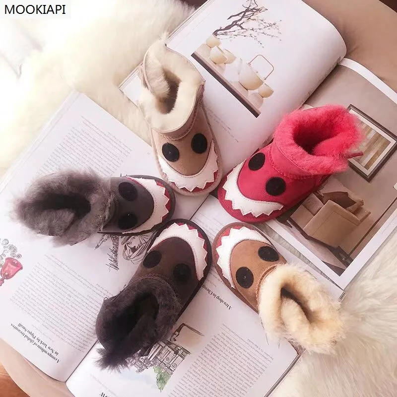 In, Australia's newest sheepskin and wool warm-keeping boots, pure wool skid-proof toddlers'high-quality snow boots, free